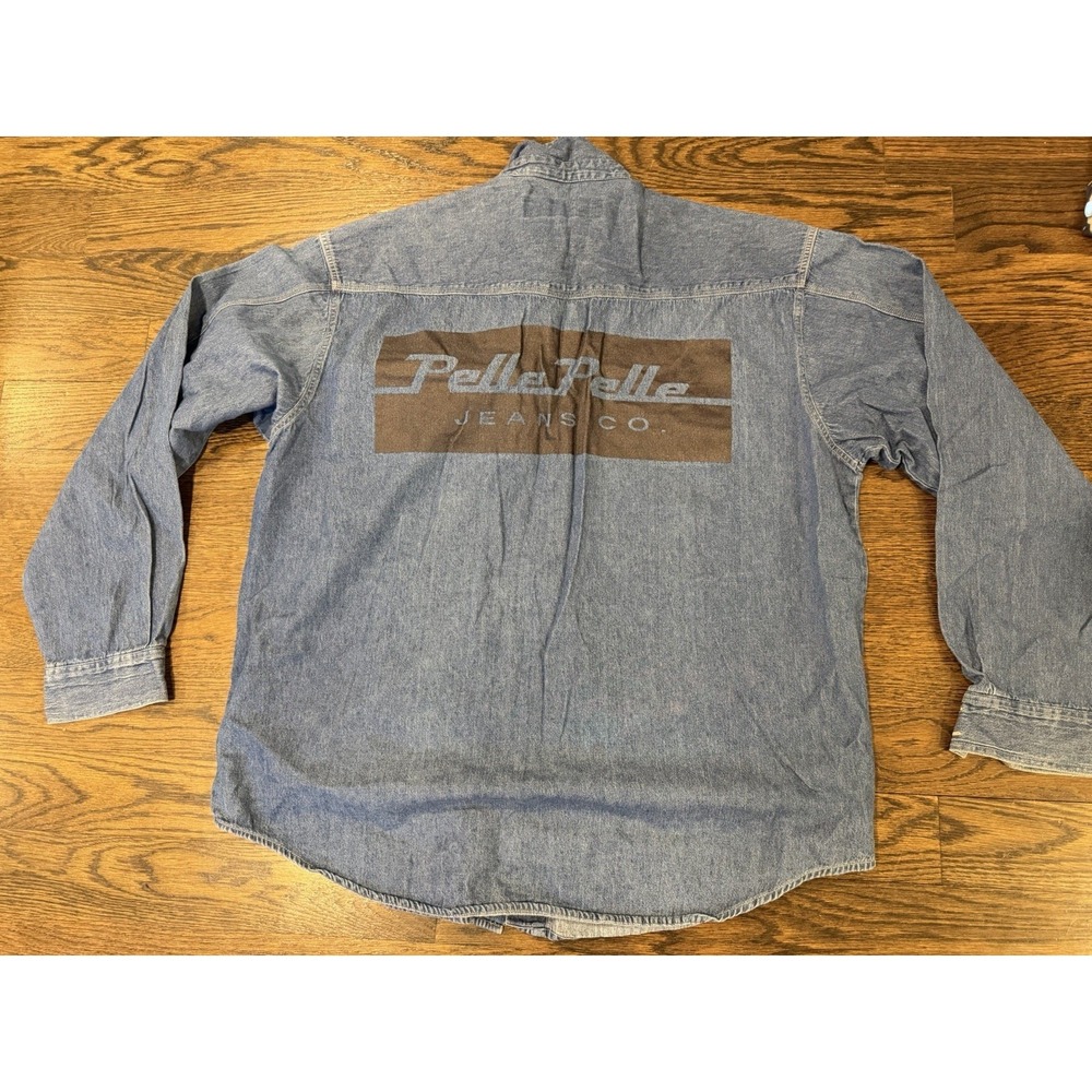 PELLE PELLE Marc Buchanan Men's Denim Shirt XL Vintage 90's Baggy Hip Hop VGUC *